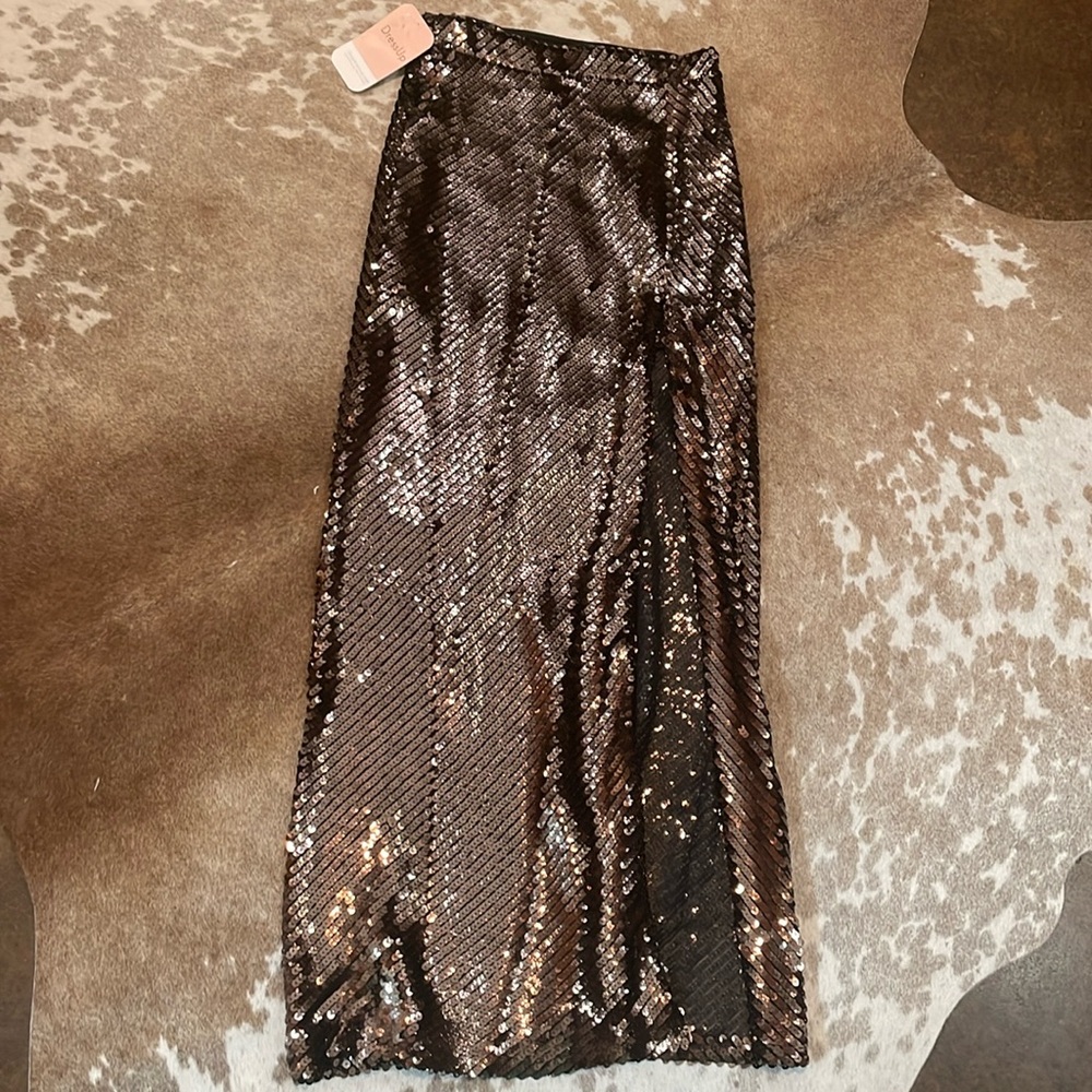 DressUp black/rose gold sequin skirt